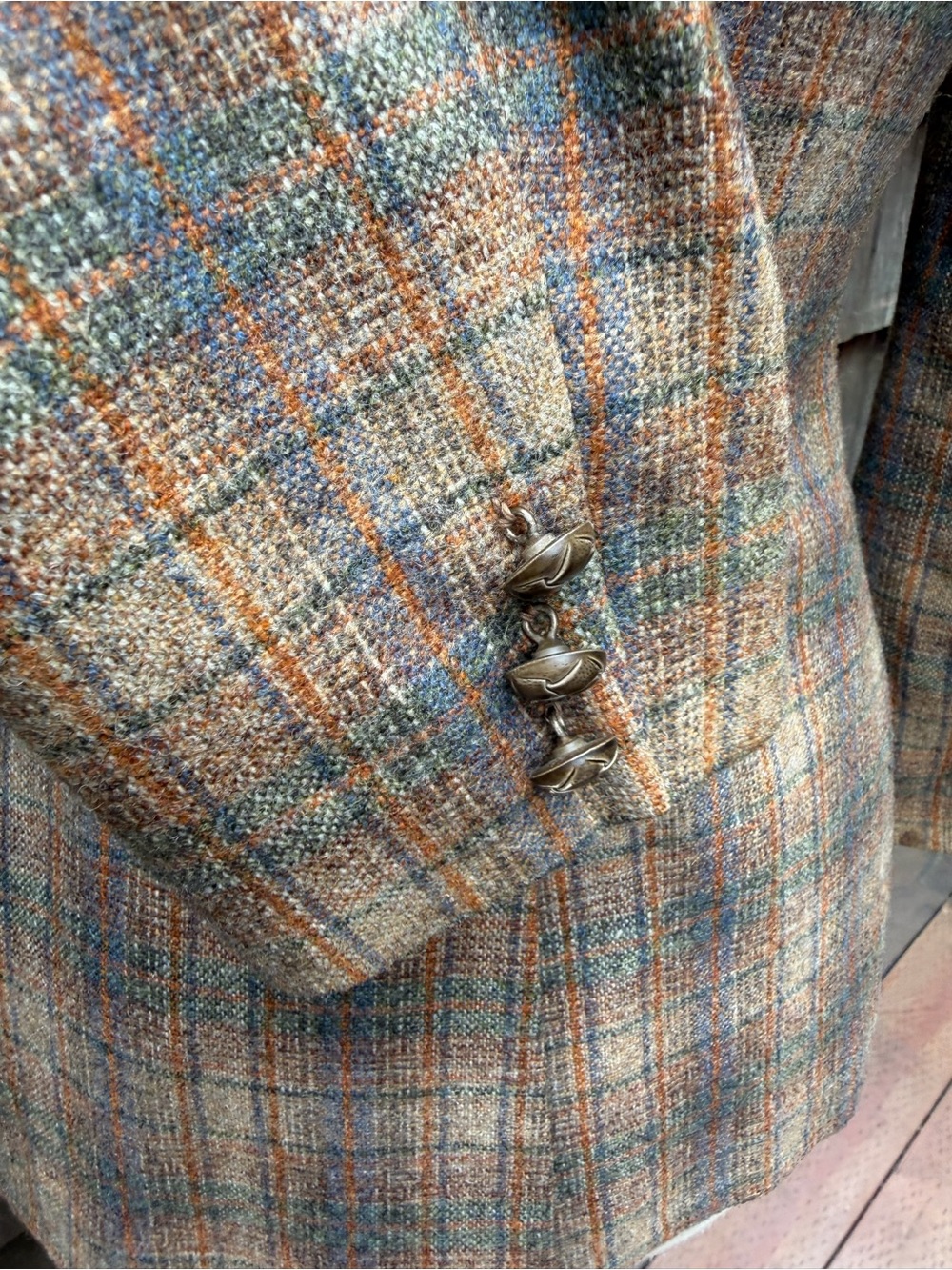 Vintage preppy classic tailored blazer wool plaid pockets lined S Joseph Magnin - Picture 3 of 10